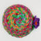 This view is of the bowl sitting upside down.  Again, it shows all of the different vibrant colors in the fabrics.
